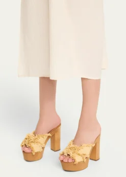 Dolce&GabbanaKnotted Crossover Raffia Platform Sandals