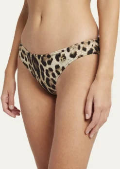 Dolce&GabbanaLeopard-Print Bikini Bottoms