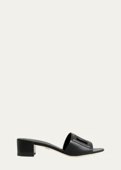 Dolce&Gabbana40mm DG Cutout Leather Slide