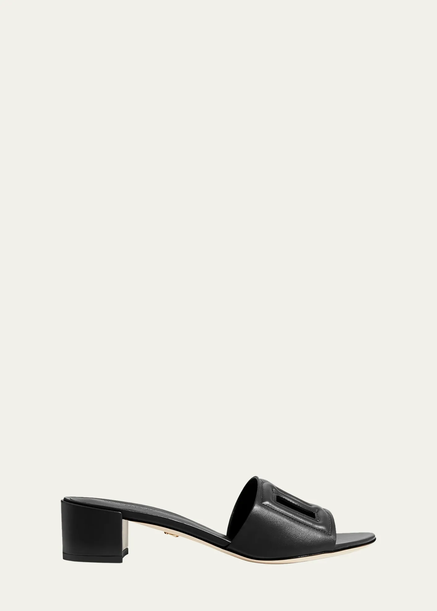 Dolce&Gabbana40mm DG Cutout Leather Slide