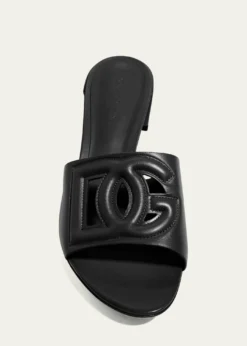 Dolce&Gabbana40mm DG Cutout Leather Slide