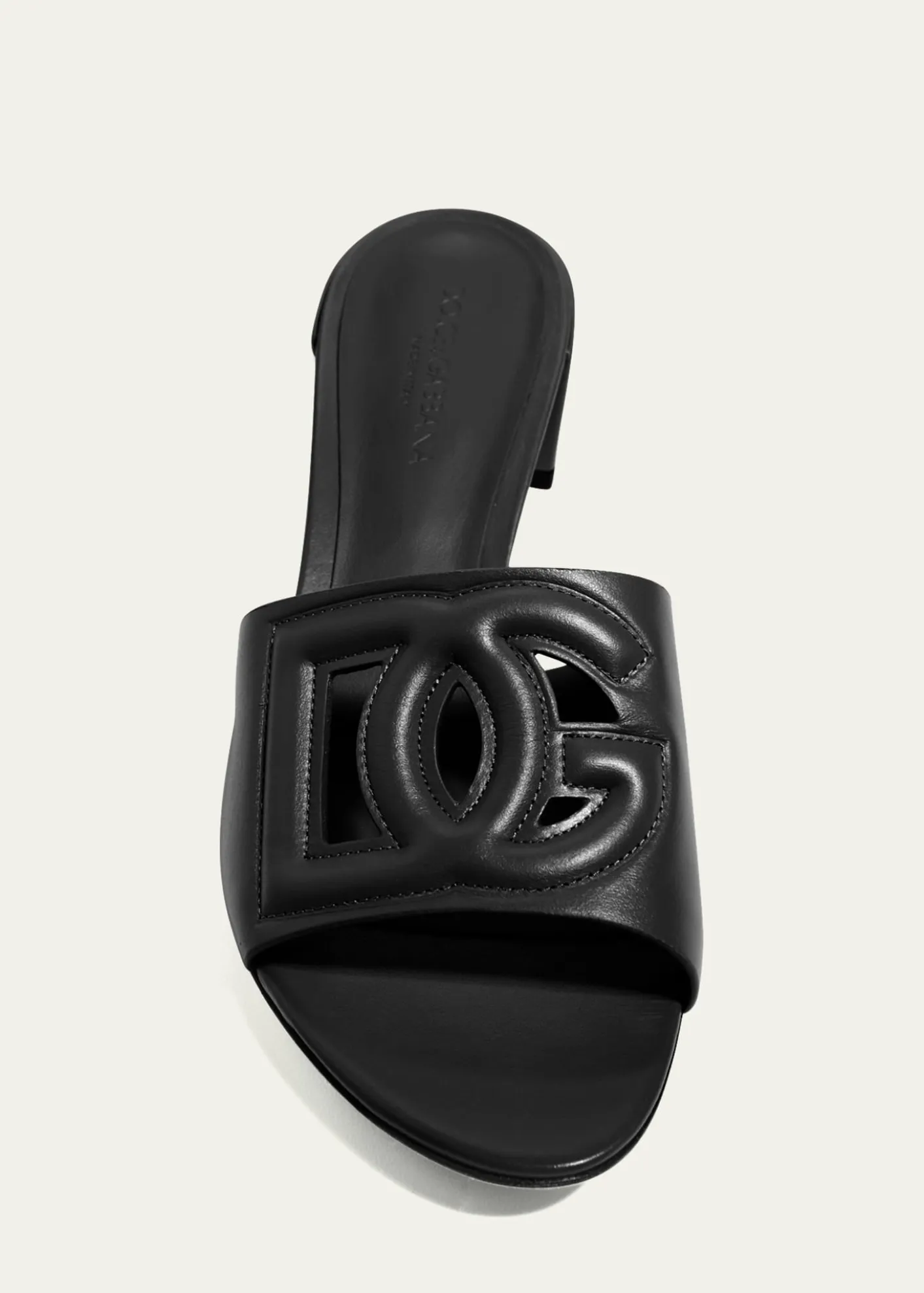 Dolce&Gabbana40mm DG Cutout Leather Slide