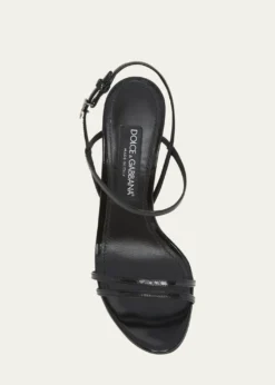 Dolce&GabbanaPatent Leather Double-Strap Sandals