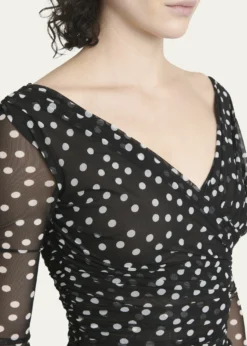 Dolce&GabbanaPolka-Dot Tulle Wrap Top