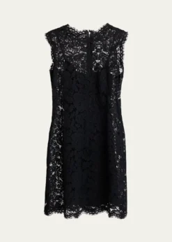 Dolce&GabbanaSleeveless Floral Lace A-Line Dress