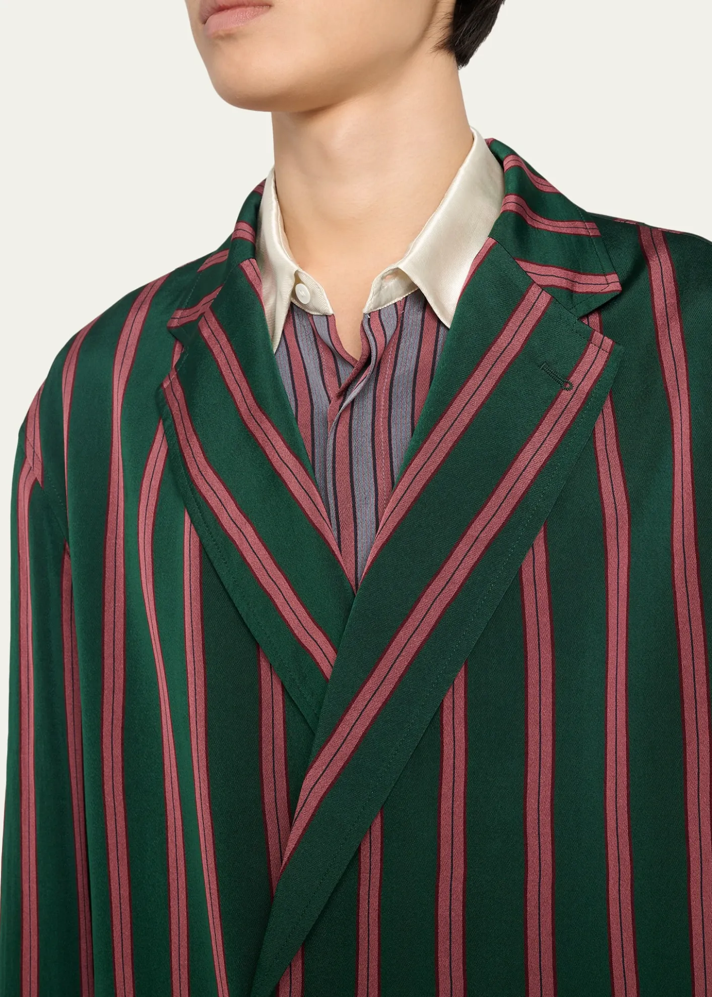 Dries Van NotenMen's Striped Viscose-Silk Coat