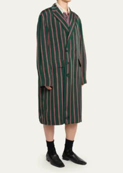 Dries Van NotenMen's Striped Viscose-Silk Coat