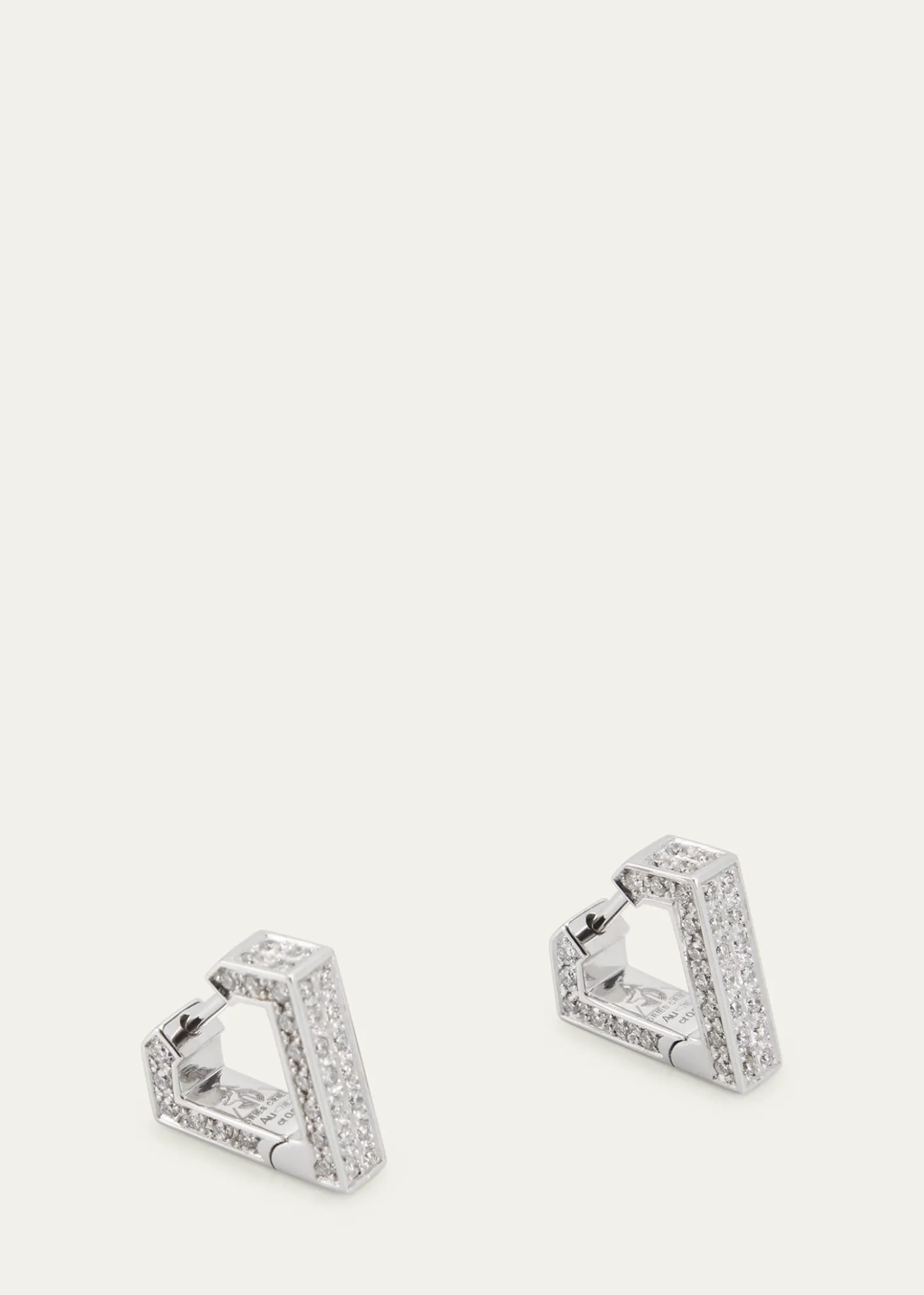 Dries Criel18K White Gold Mini Brute Diamanti Earrings