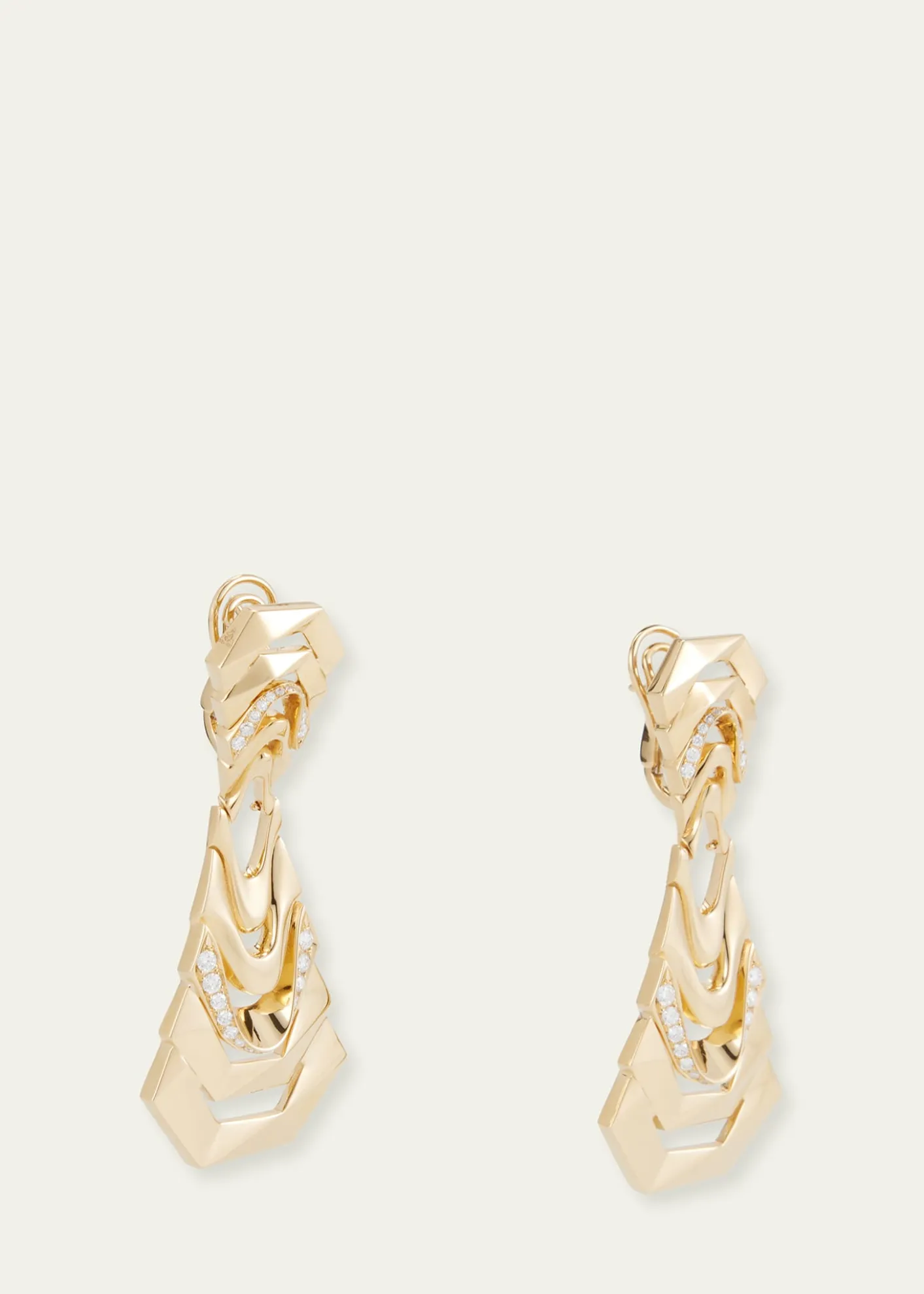 Dries Criel18k Yellow Gold Diamond White Crow Earrings