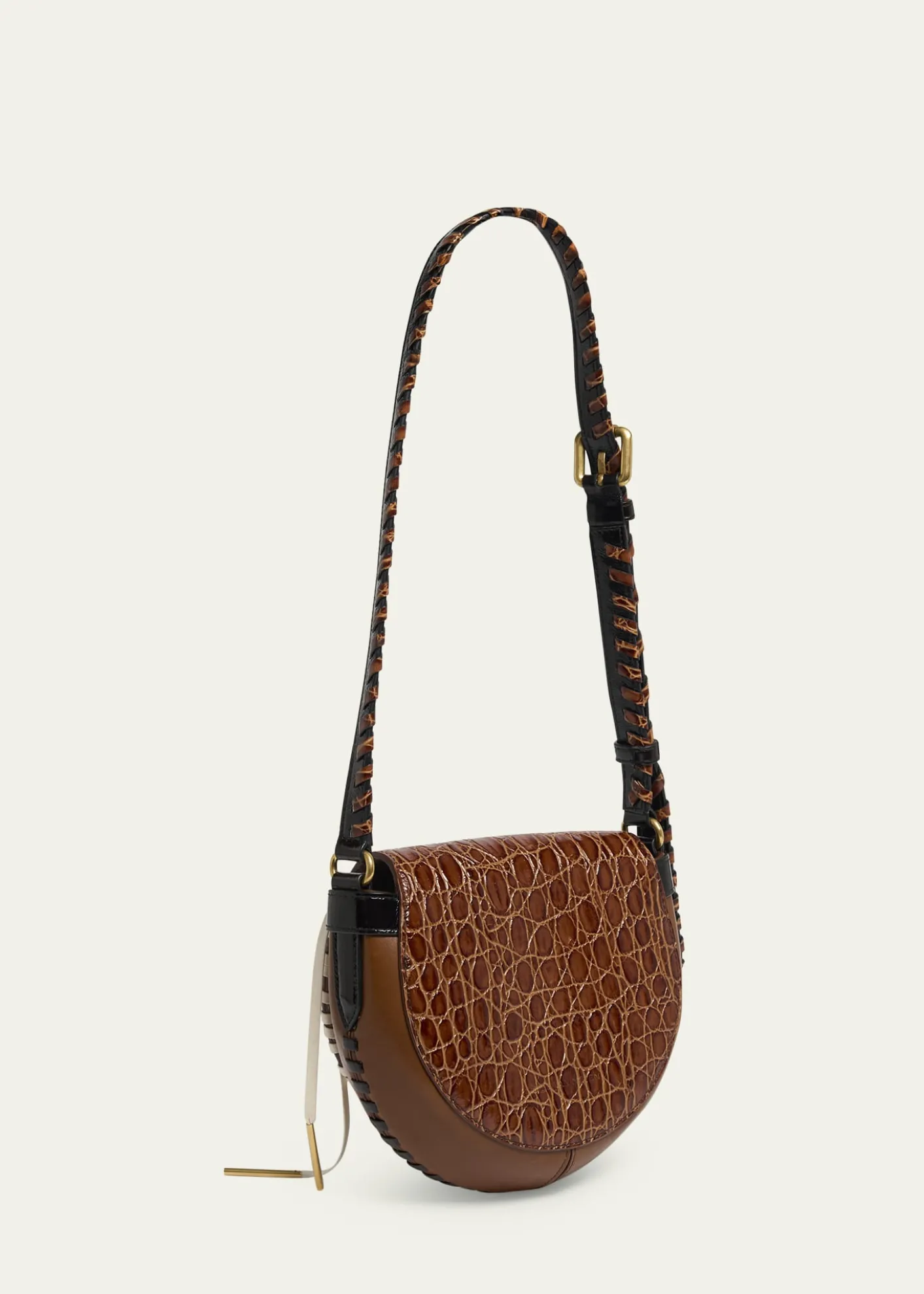 Dries Van NotenArc Small Mixed Leather Whipstitch Crossbody Bag