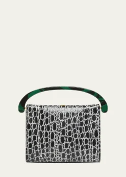 Dries Van NotenCroc-Embossed Leather Top-Handle Bag