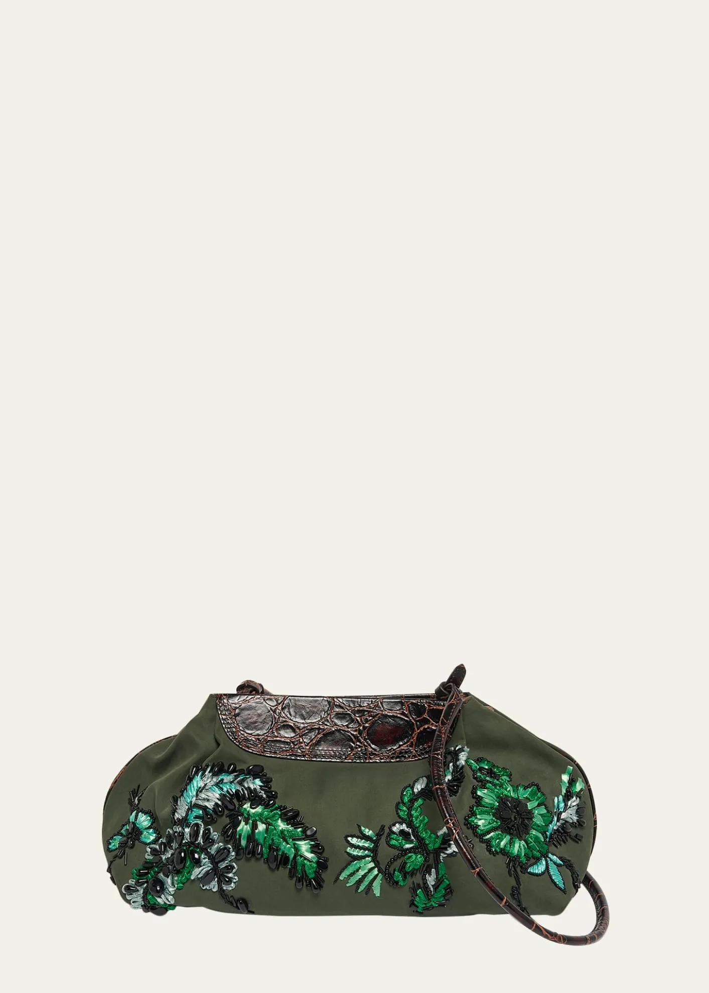 Dries Van NotenMedium Beaded Cotton Clutch Bag