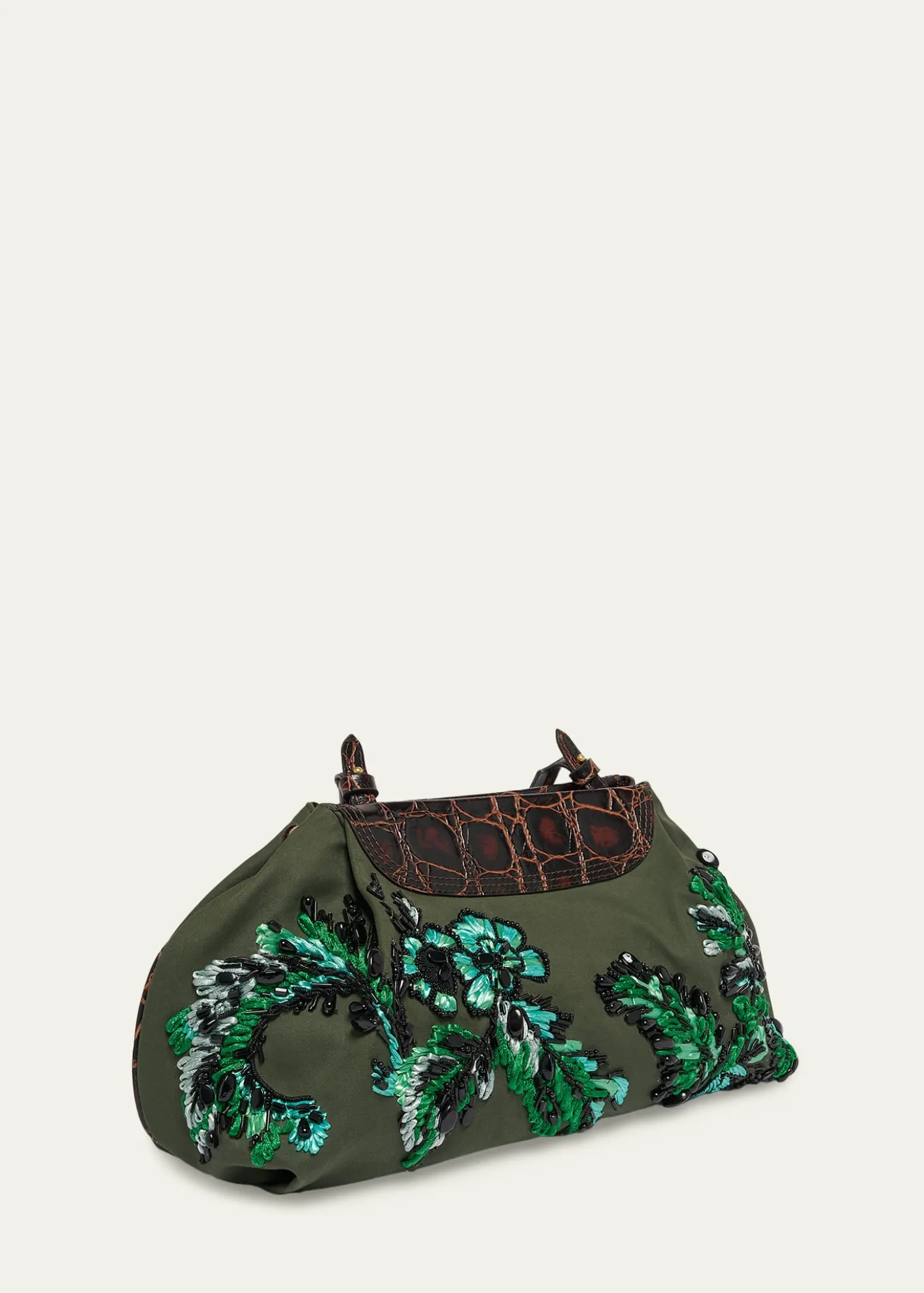 Dries Van NotenMedium Beaded Cotton Clutch Bag