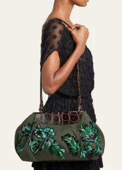 Dries Van NotenMedium Beaded Cotton Clutch Bag