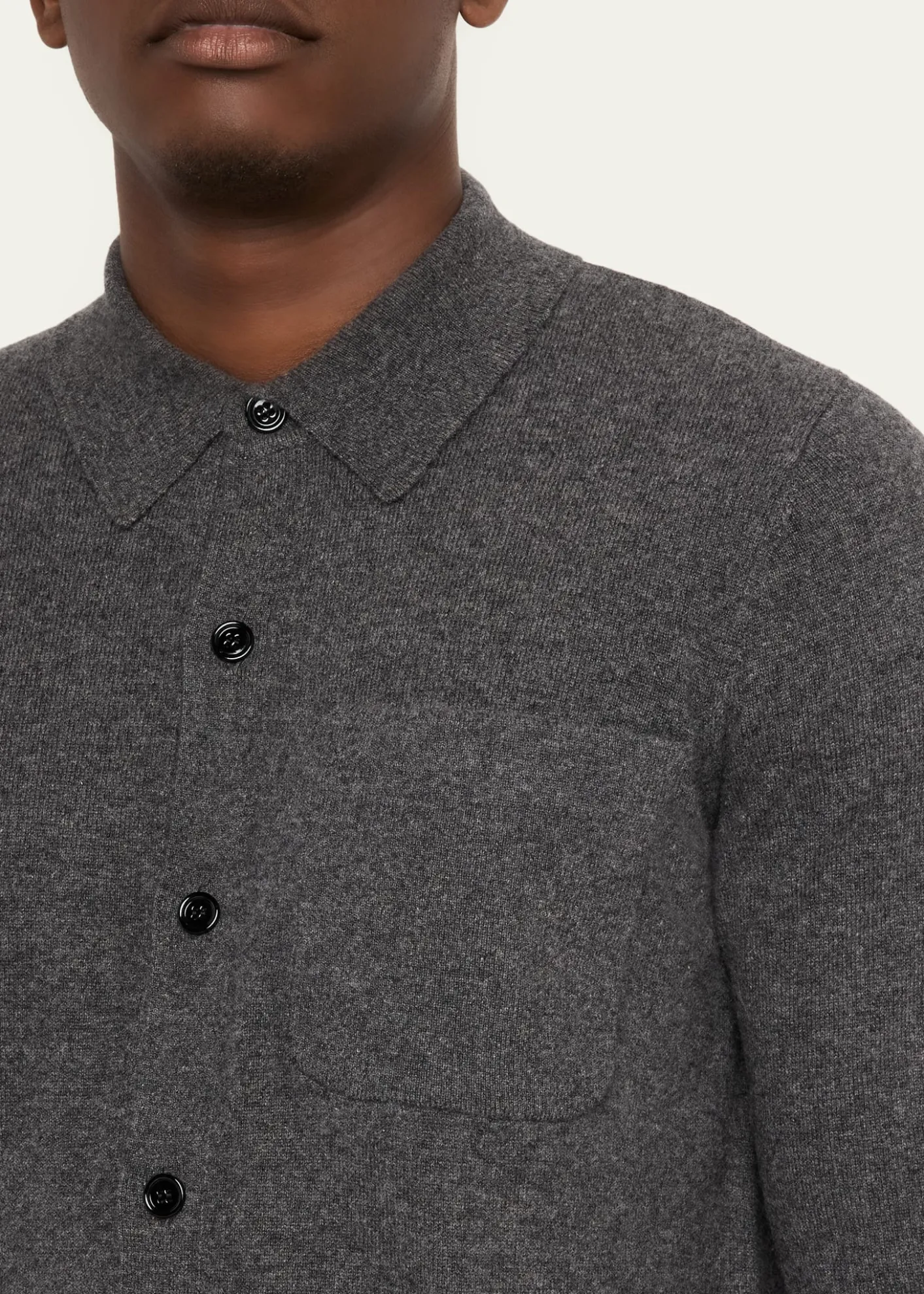Dries Van NotenMen's Monaco Cashmere Knit Pocket Button-Down Shirt