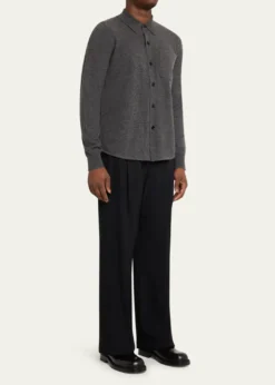 Dries Van NotenMen's Monaco Cashmere Knit Pocket Button-Down Shirt