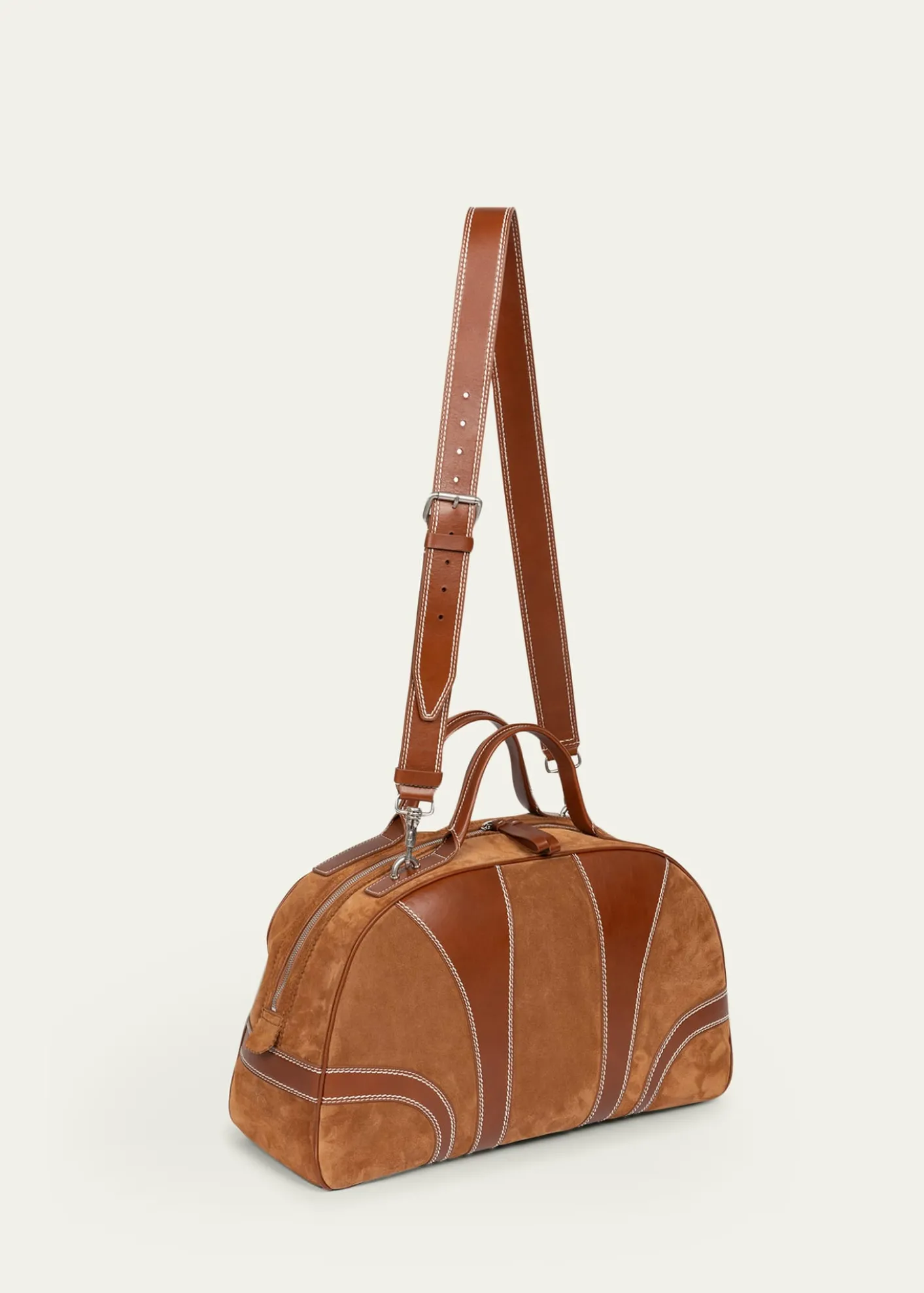 Dries Van NotenMen's Suede and Leather Duffel Crossbody Bag