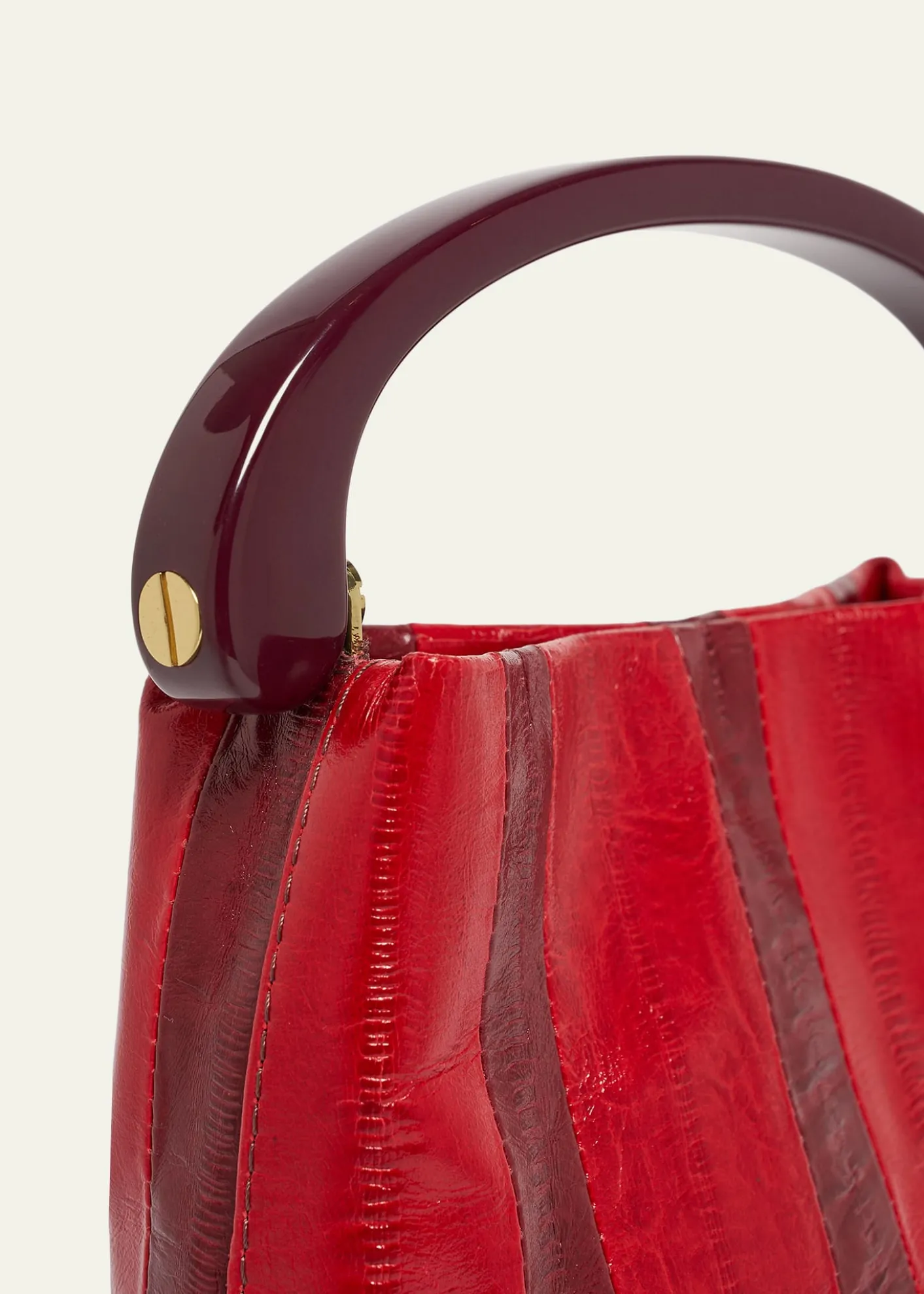 Dries Van NotenStriped Leather Top-Handle Bag