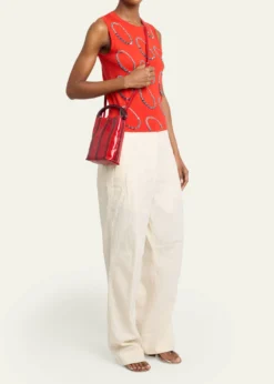 Dries Van NotenStriped Leather Top-Handle Bag