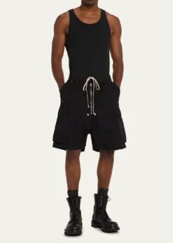 DRKSHDW RICK OWENSMen's Heavy Cotton Drawstring Cargo Shorts