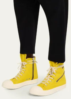 DRKSHDW RICK OWENSMen's Cargo Sneaks Denim High-Top Sneakers