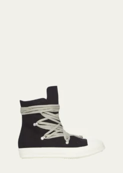 DRKSHDW RICK OWENSMen's Megalace Canvas High-Top Sneakers
