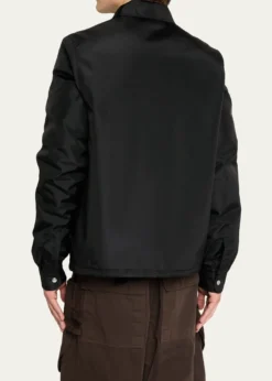 DRKSHDW RICK OWENSMen's Nylon Hidden-Zip Front Shirt Jacket