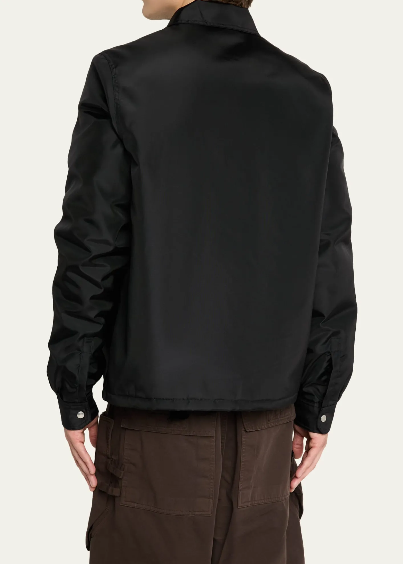 DRKSHDW RICK OWENSMen's Nylon Hidden-Zip Front Shirt Jacket