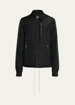 DRKSHDW RICK OWENSMen's Nylon Hidden-Zip Front Shirt Jacket