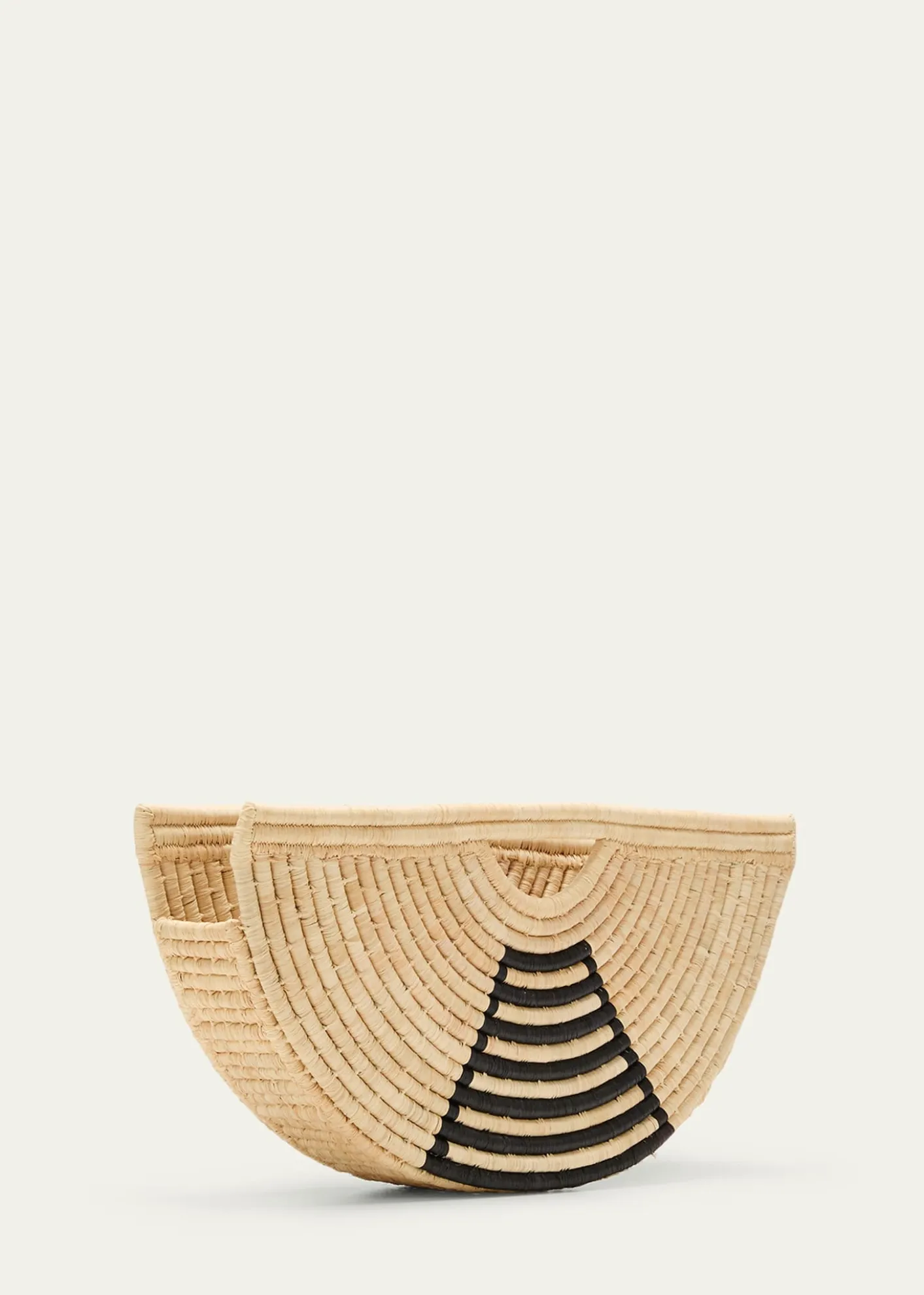 EILAFLarge Half Moon Raffia Top-Handle Bag