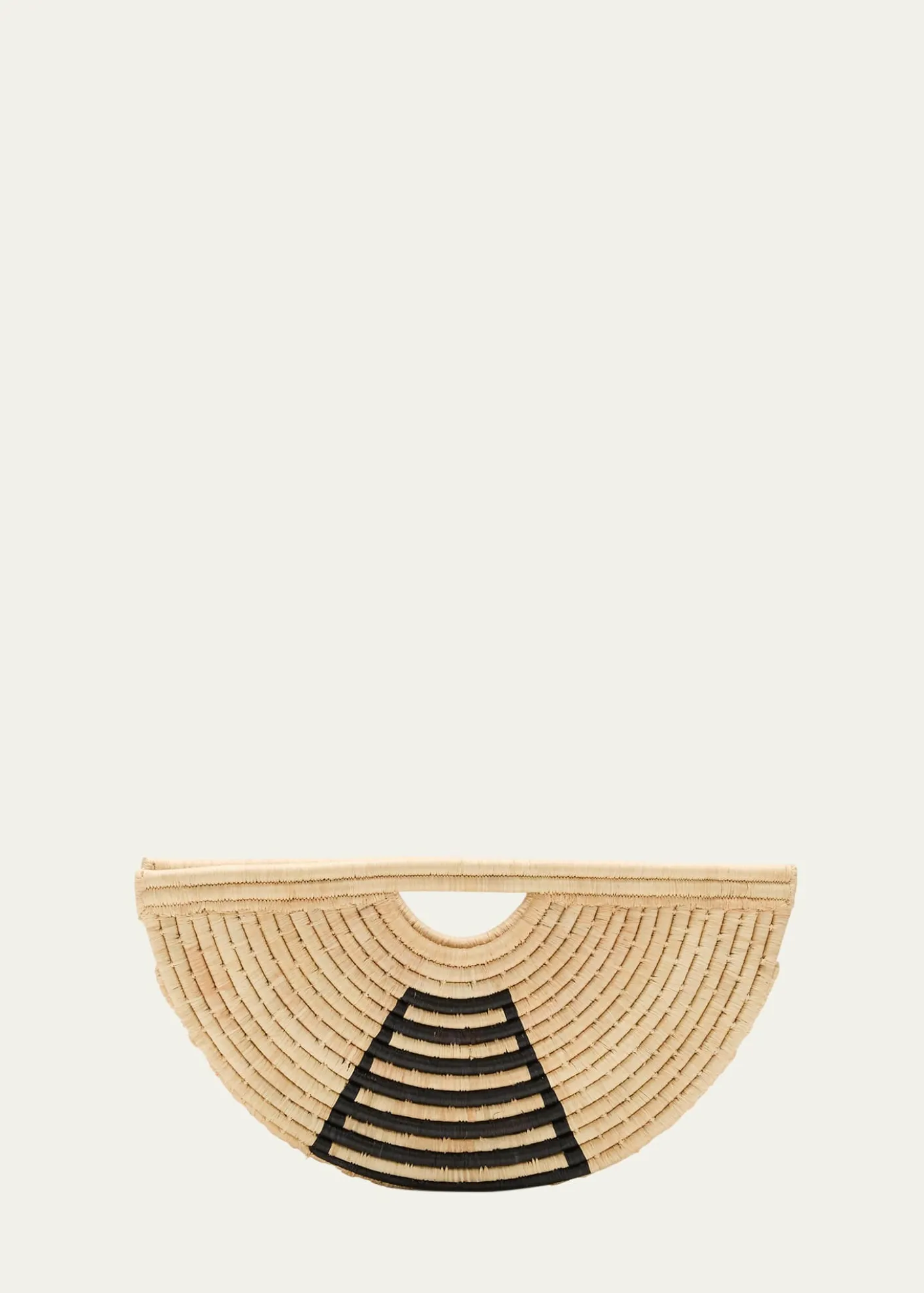 EILAFLarge Half Moon Raffia Top-Handle Bag