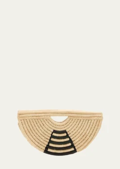 EILAFMini Half Moon Raffia Top-Handle Bag