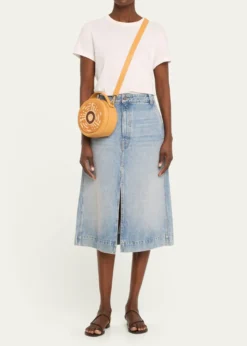 EILAFRwenzori Round Leather & Straw Top-Handle Bag