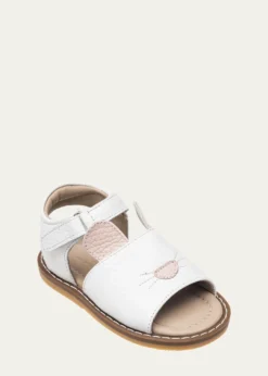ElephantitoGirl's Bunny Leather Flat Sandals, Baby