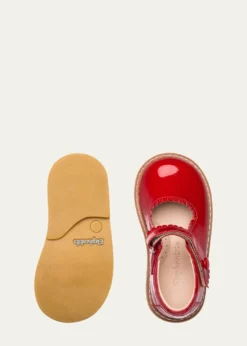 ElephantitoGirl's Scalloped Leather Mary Janes, Toddler