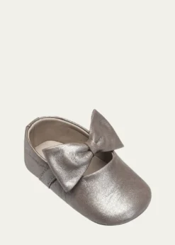 ElephantitoGirl's Leather Ballet Flat w/ Bow, Baby