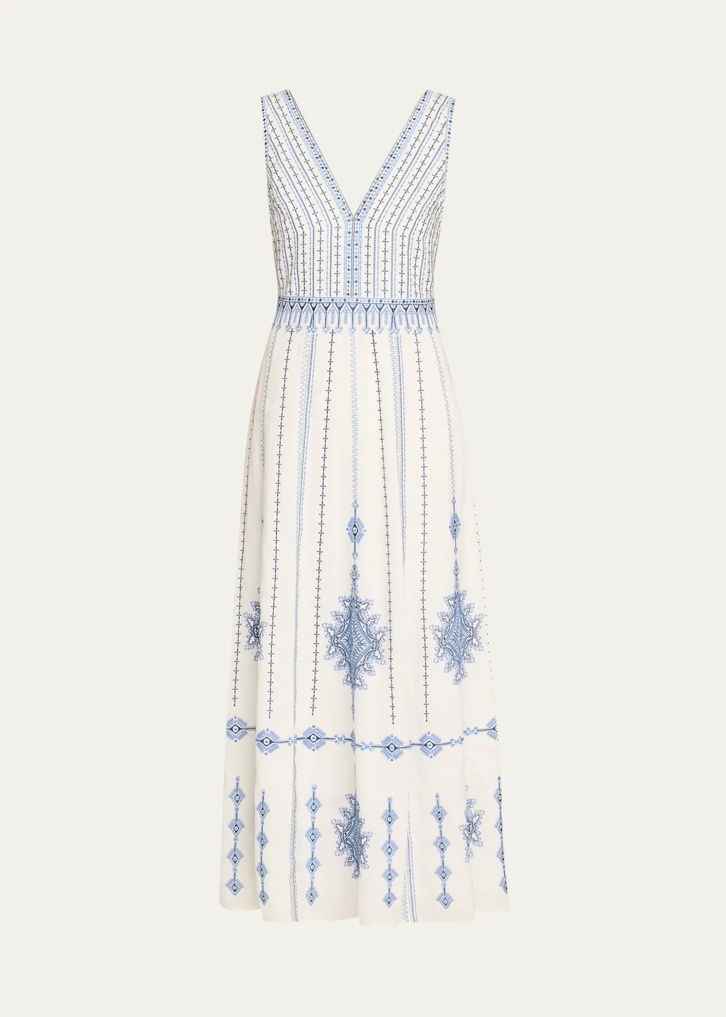 EMPORIO SIRENUSENellie Astragal Embroidered Sleeveless Maxi Dress