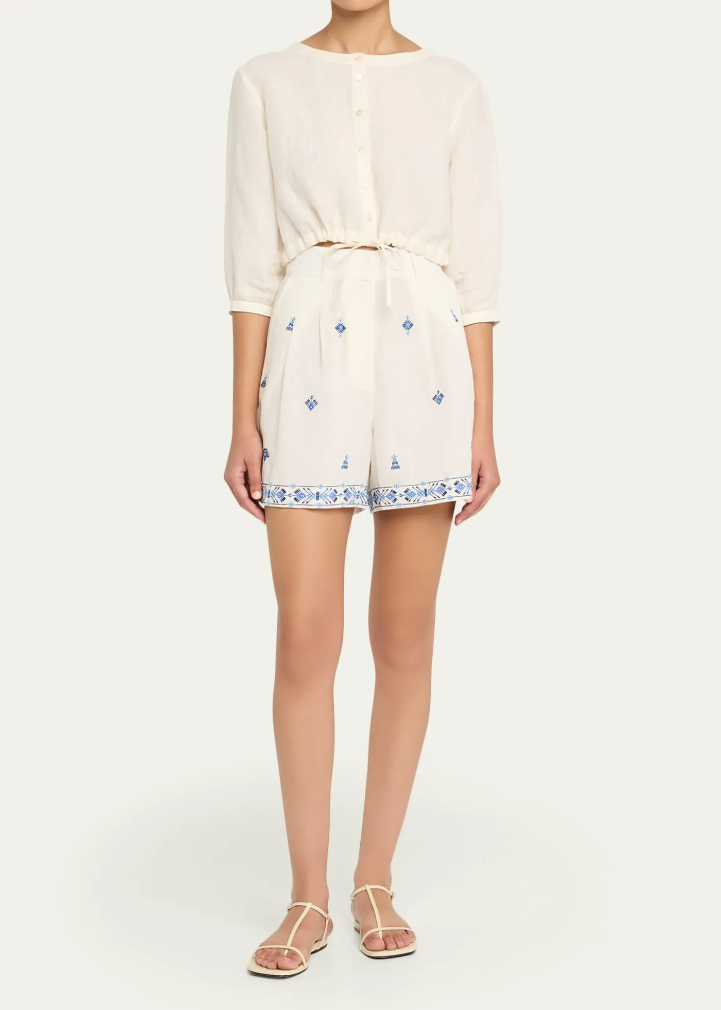 EMPORIO SIRENUSENew Jinny Linen Crop Blouse