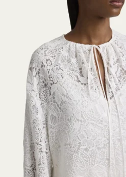 ErdemFloral Lace Drawstring Blouse