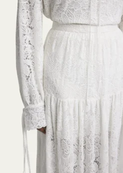 ErdemTiered Floral Lace Skirt