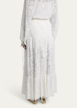 ErdemTiered Floral Lace Skirt