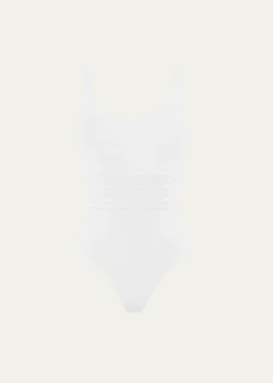 EresAsia Scoop-Neck One-Piece Swimsuit with Waistband Detail