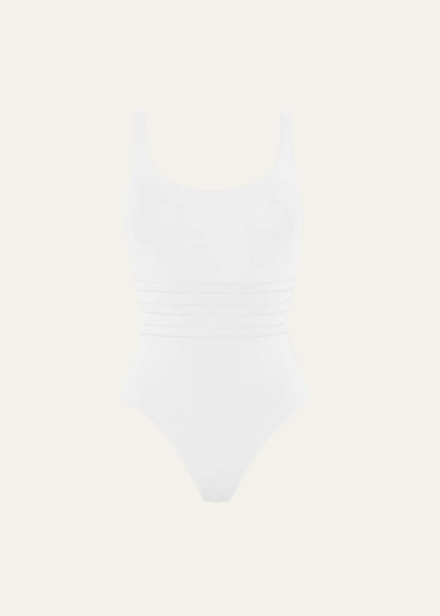 EresAsia Scoop-Neck One-Piece Swimsuit with Waistband Detail