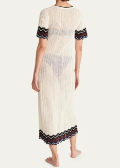 EresLuna Chevron Striped Knit Maxi Dress