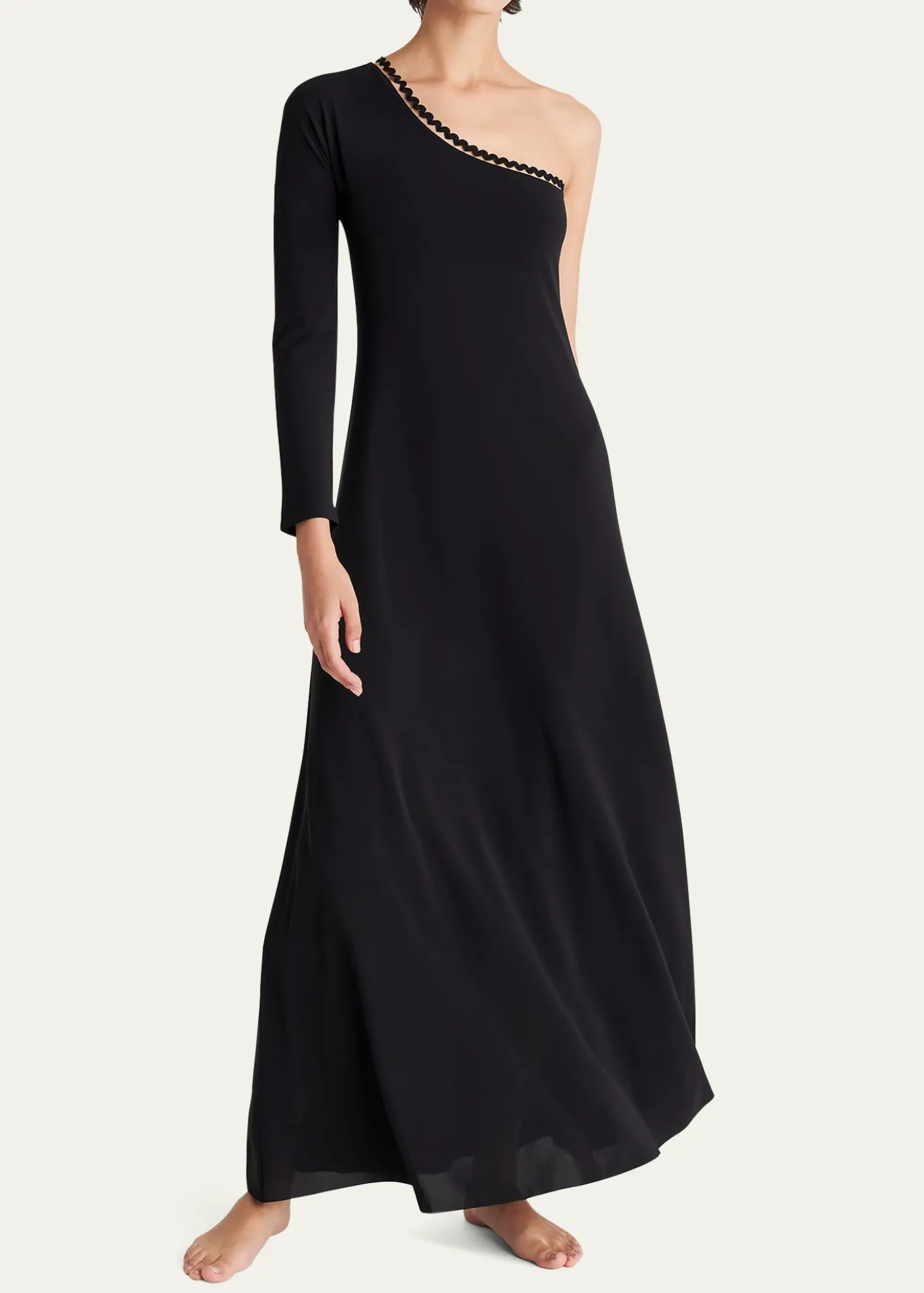 EresPlay One-Shoulder Ric Rac-Trim Long Dress