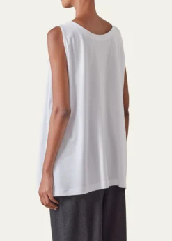 EskandarA-Line Round-Neck Long Shell Top