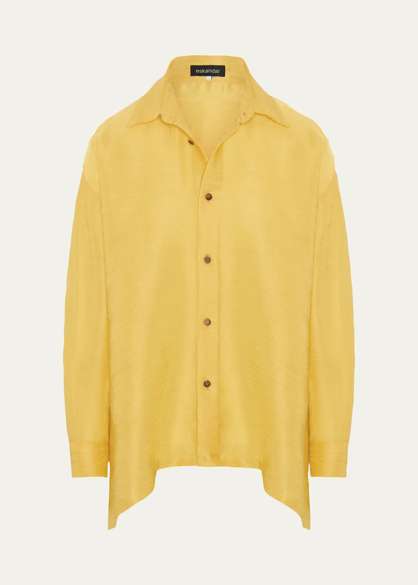 EskandarA-Line Silk Plisse Shirt