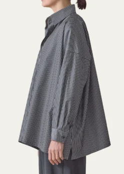 EskandarA-Line Striped Cotton Shirt
