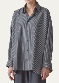 EskandarA-Line Striped Cotton Shirt