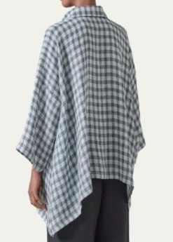 EskandarLinen DPS Short Sleeve Shirt With Collar - Mid Plus Length